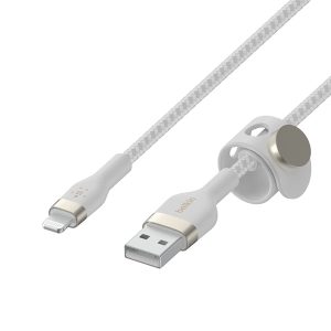 کابل شارژ سریع آیفون USB-A به لایتنینگ بلکین با روکش بافته و طول 1متر مدل CAA010bt1MWH